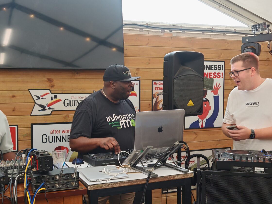Inspiration FM live broadcast at the Barratts Club with DJs, Pioneer DJ equipment and GT-Systems technical support